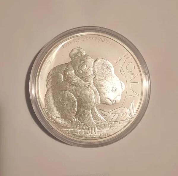 Masívna strieborná investičná minca Koala Austrália 2023 1 kg, rýdzosť 999.9, veľký rozmer