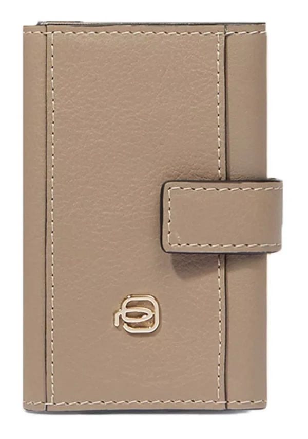 PIQUADRO Kožená peňaženka Taupe, šedohnedá, minimalistický unisex dizajn