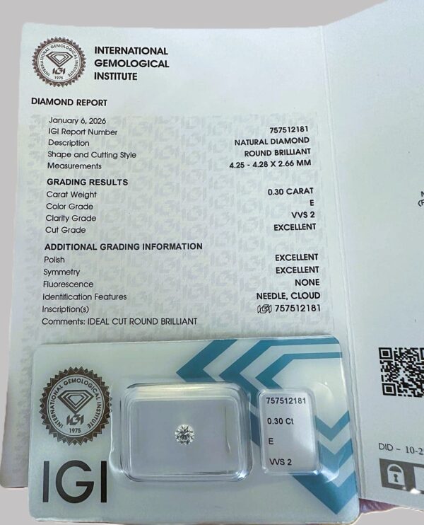 Investičný diamant 0.30 Ct